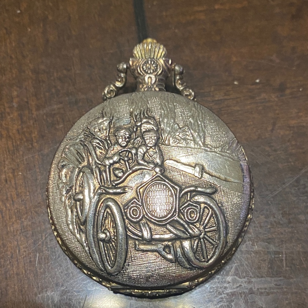 Vintage Bronze Carriage Pocket Watch